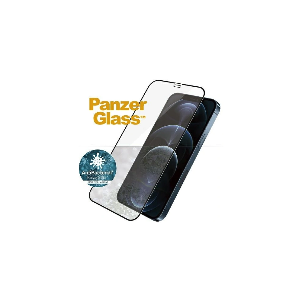 Gehärtetes Glas PanzerGlass E2E Super+ Apple iPhone 12 Pro Max Case Friendly Antibakteriell Mikroriss schwarz/black