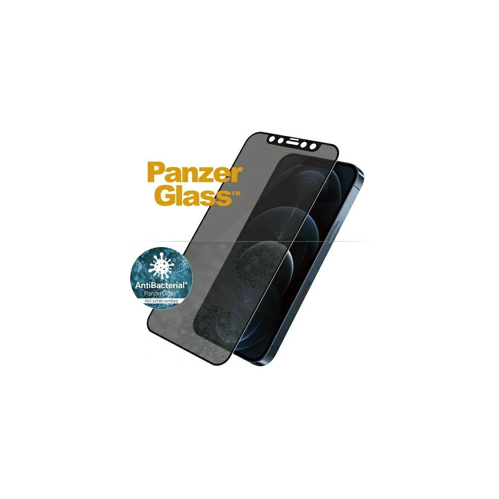 Hurtownia GSM - Edzett üveg PanzerGlass E2E Super+ Apple iPhone 12 Pro Max Case Friendly AntiBacterial Microfracture Privacy fekete/black - PZG217 - {ean13} - Hurt