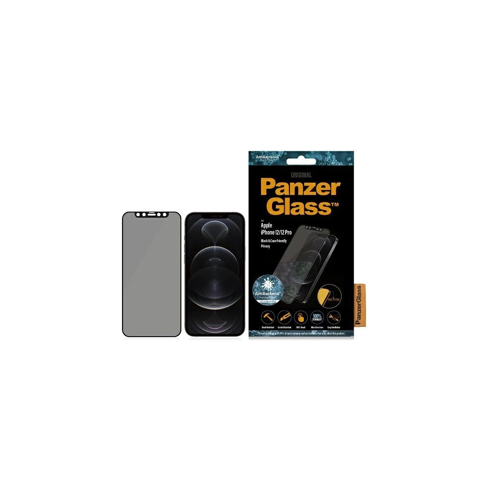 Hurtownia GSM - Tvrdé sklo PanzerGlass E2E Super+ Apple iPhone 12/12 Pro Case Friendly AntiBacterial Microfracture Privacy černé/black - PZG219 - {ean13} - Hurt