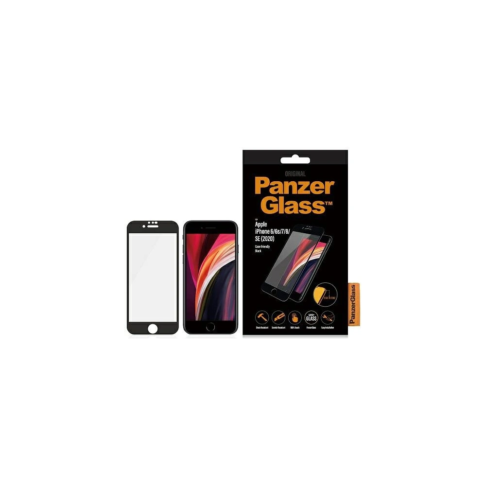 Hurtownia GSM - Gehärtetes Glas PanzerGlass E2E Super+ Apple iPhone SE 2022/SE 2020/8/7 Case Friendly schwarz/black - PZG221 - {ean13} - Hurt