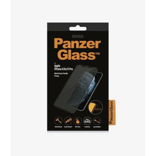 Szkło hartowane PanzerGlass E2E Super+ Apple iPhone 11 Pro/XS/X Case Friendly Privacy czarny/black