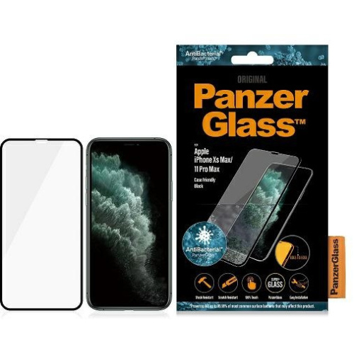 Hurtownia PanzerGlass - 5711724026669 - PZG228 - Szkło hartowane PanzerGlass E2E Super+ Apple iPhone 11 Pro Max/XS Max Case Friendly AntiBacterial czarny/black - B2B homescreen