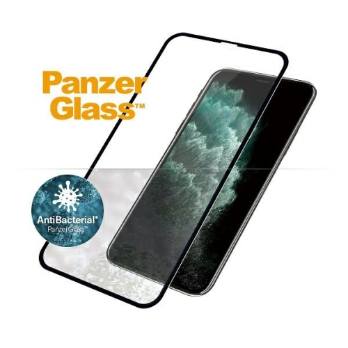 Szkło hartowane PanzerGlass E2E Super+ Apple iPhone 11 Pro Max/XS Max Case Friendly AntiBacterial czarny/black