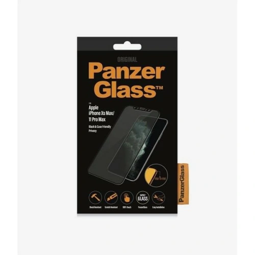 Szkło hartowane PanzerGlass E2E Super+ Apple iPhone 11 Pro Max/XS Max Case Friendly Privacy czarny/black