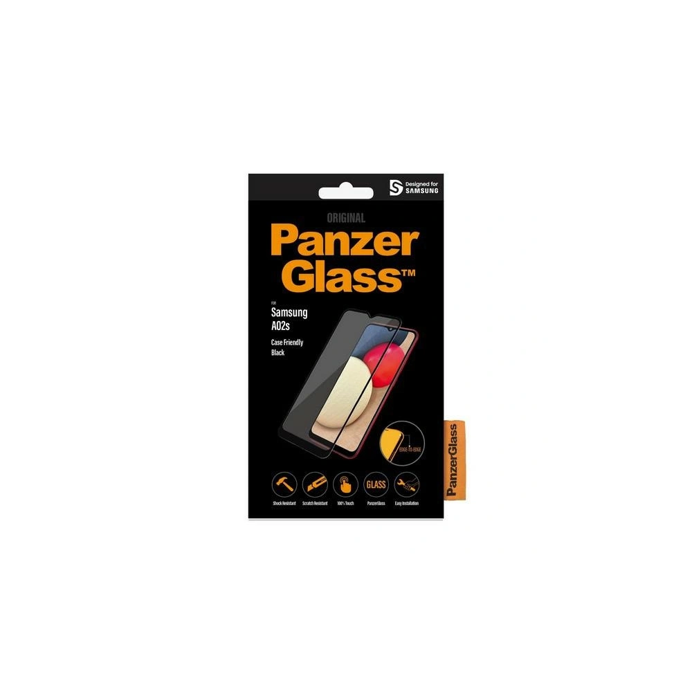 Hurtownia GSM - Tvrzené sklo PanzerGlass E2E Super+ Samsung Galaxy A02s Case Friendly AntiBacterial černý/black - PZG233 - {ean13} - Hurt