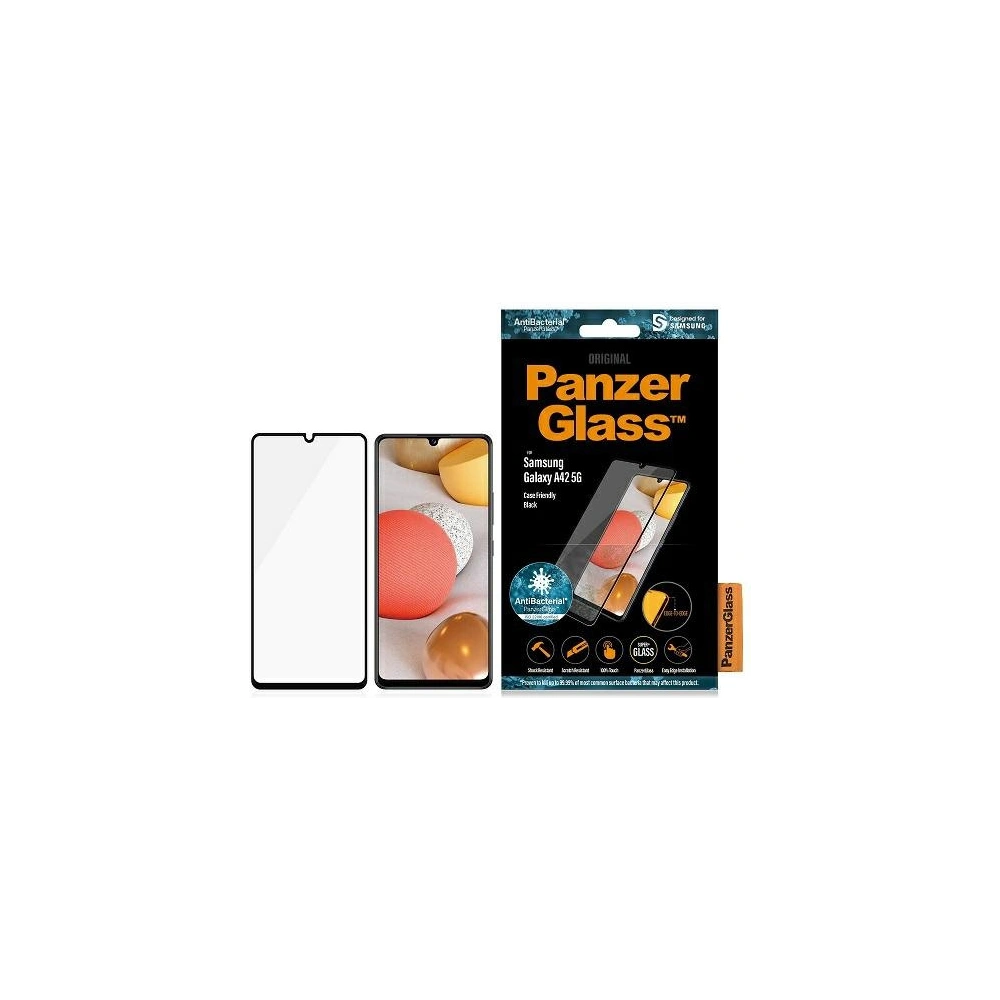 Hurtownia GSM - Sticlă securizată PanzerGlass E2E Super+ Samsung Galaxy A42 5G Case Friendly AntiBacterial negru/black - PZG235 - {ean13} - Hurt