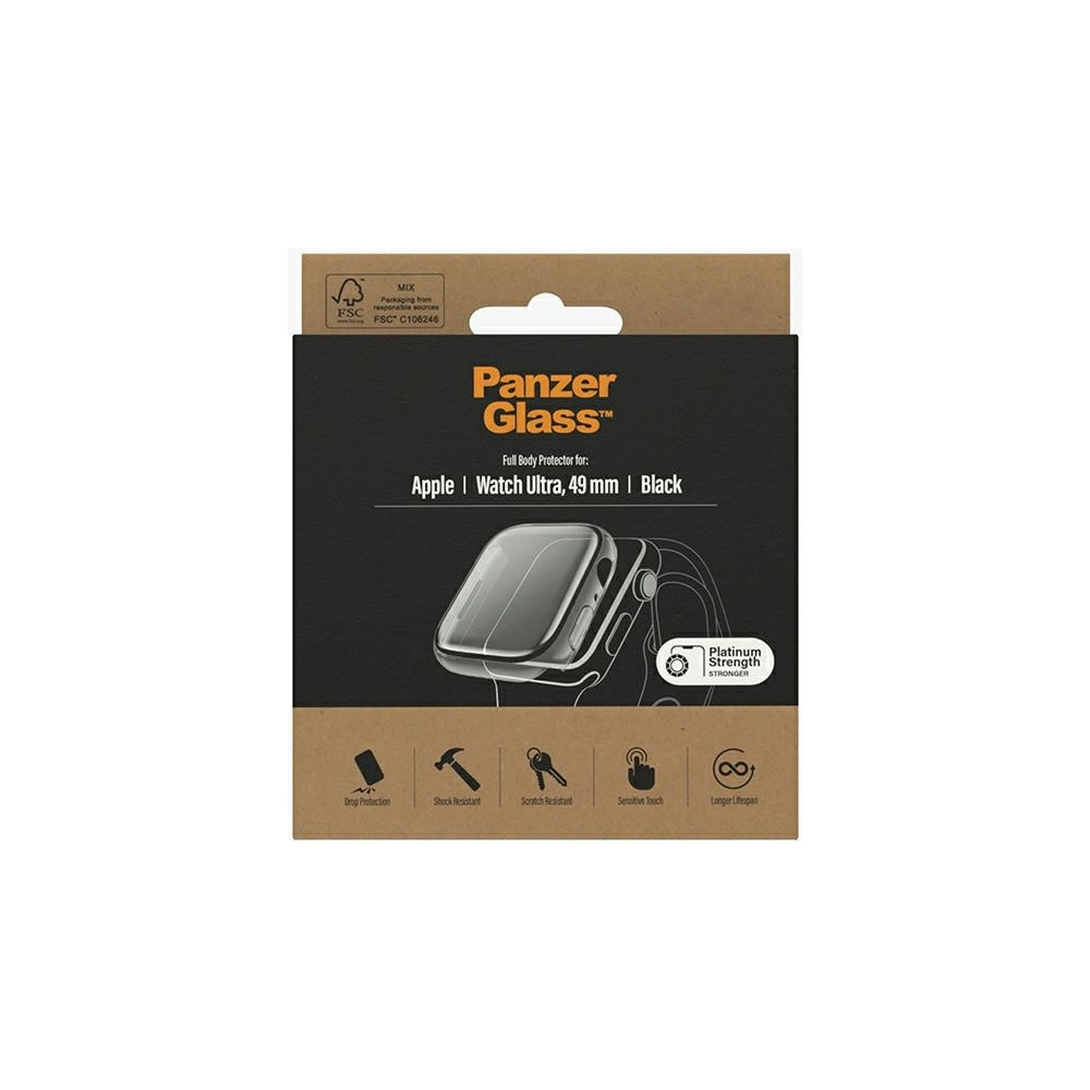 Wholesale Tempered glass PanzerGlass Full Body Apple Watch Ultra 49mm czarny/black 3678 - PZG253 - {ean13} - Hurt