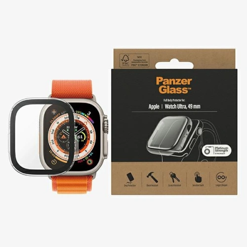 Szkło hartowane PanzerGlass Full Body Apple Watch Ultra 49mm przezroczysty/transparent 3677