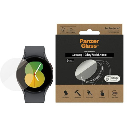 PanzerGlass Distributor - 5711724036743 - PZG266 - PanzerGlass Samsung Galaxy Watch Classic 5 40mm Screen Protection Antibacterial 3674 - B2B homescreen