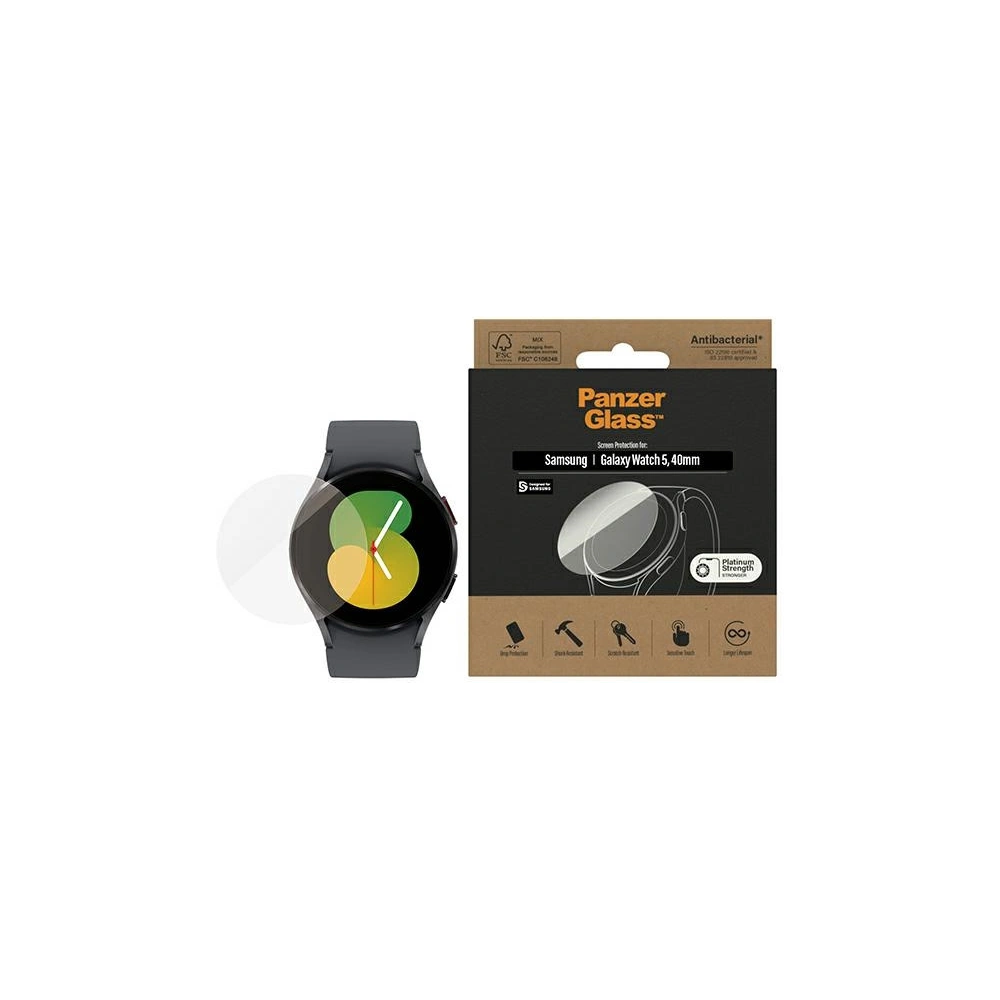 Hurtownia GSM - Tvrzené sklo PanzerGlass Samsung Galaxy Watch Classic 5 40mm Ochrana obrazovky Antibakteriální 3674 - PZG266 - {ean13} - Hurt