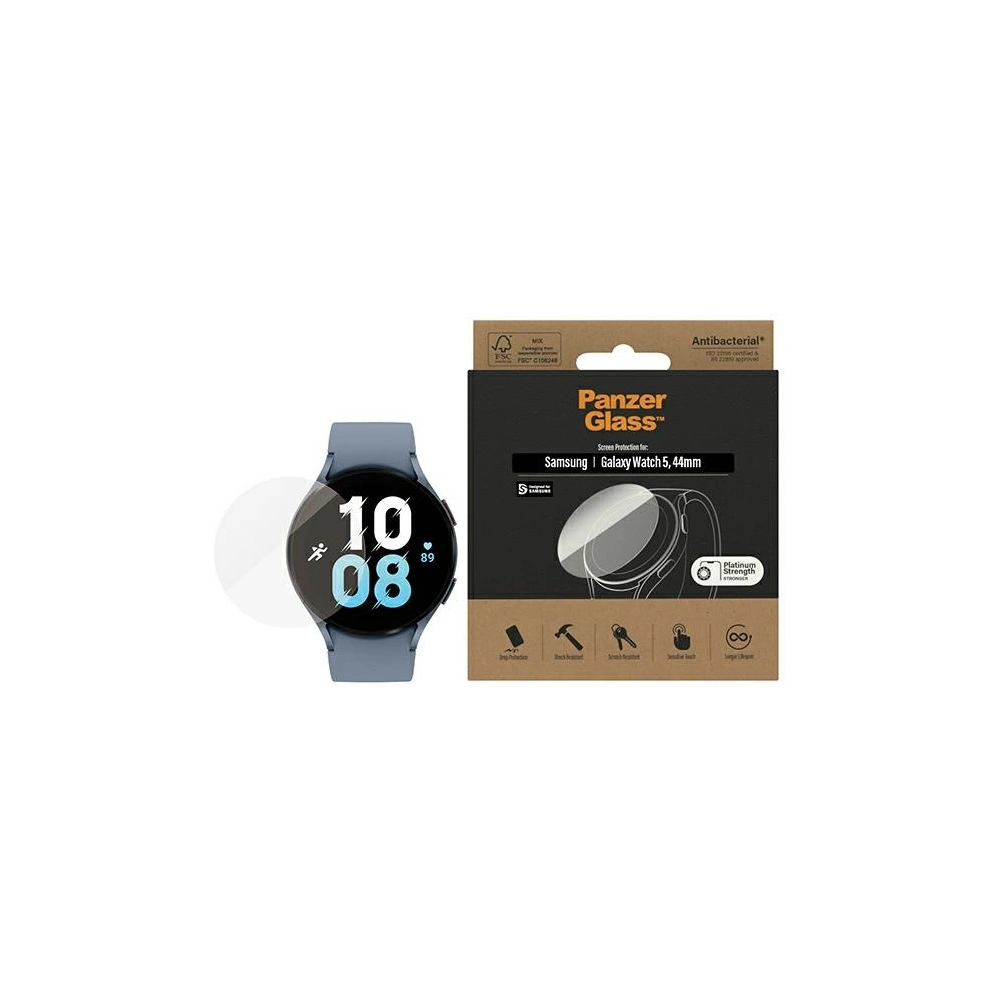 Hurtownia GSM - Tvrzené sklo PanzerGlass Samsung Galaxy Watch Classic 5 44mm Ochrana obrazovky Antibakteriální 3675 - PZG267 - {ean13} - Hurt