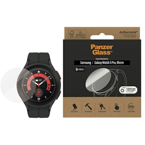 PanzerGlass Distributor - 5711724036767 - PZG268 - PanzerGlass Samsung Galaxy Watch Classic 5 Pro 45mm Screen Protection Antibacterial 3676 - B2B homescreen