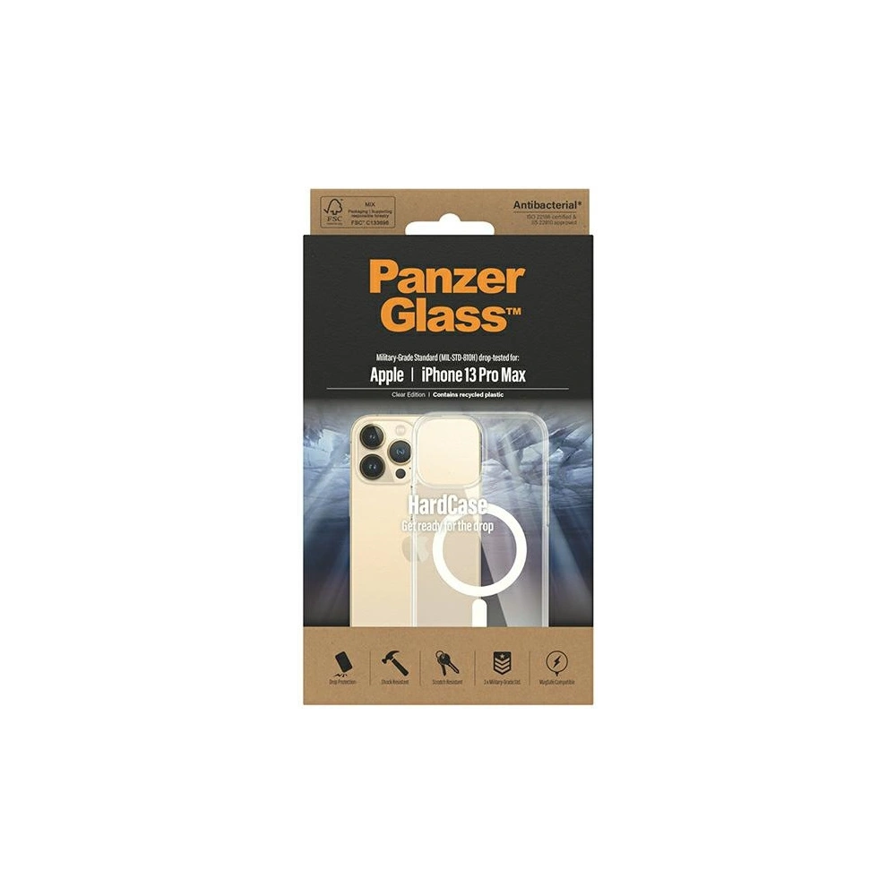 Hurtownia GSM - Etui PanzerGlass HardCase Apple iPhone 13 Pro Max MagSafe Antibacterial vojenské třídy transparentní 0431 - PZG277 - {ean13} - Hurt