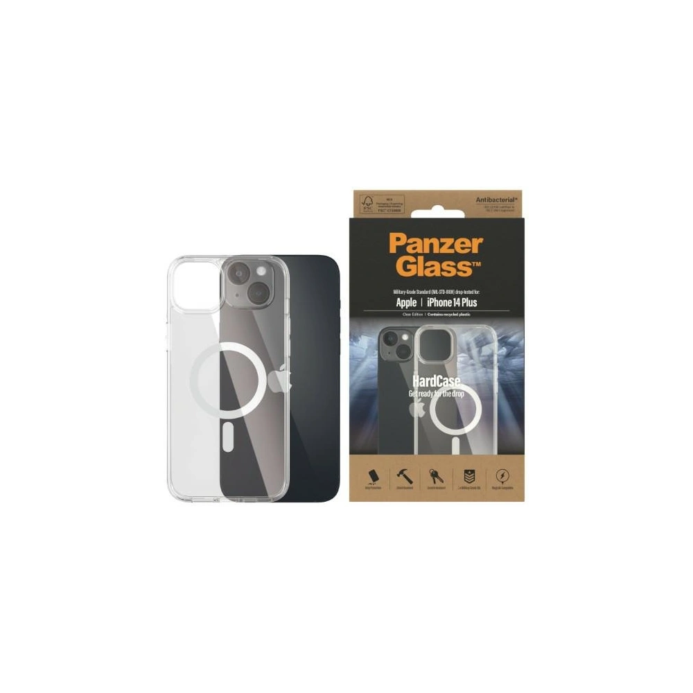 Hurtownia GSM - Etui PanzerGlass HardCase Apple iPhone 14 Plus / 15 Plus MagSafe Antibacterian de grad militar transparent 0411 - PZG279 - {ean13} - Hurt