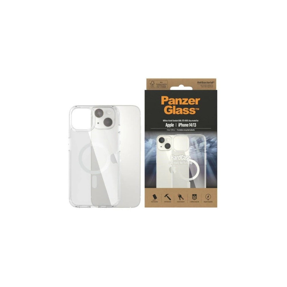 Hurtownia GSM - Tok PanzerGlass HardCase Apple iPhone 14/13 MagSafe Antibakteriális katonai minőségű átlátszó 0409 - PZG285 - {ean13} - Hurt