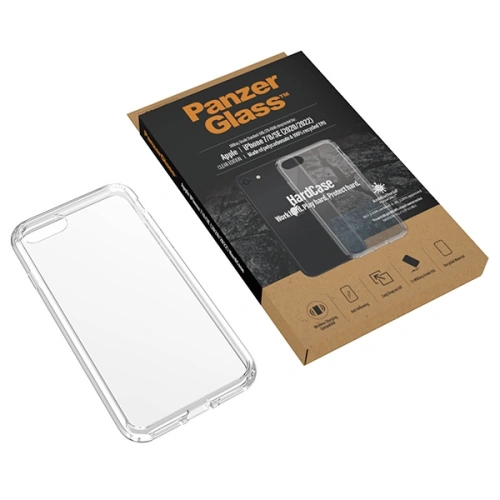 Etui PanzerGlass HardCase Apple iPhone SE 2022/SE 2020/8/7 Antibacterial Military grade Tangerine transparent 0377