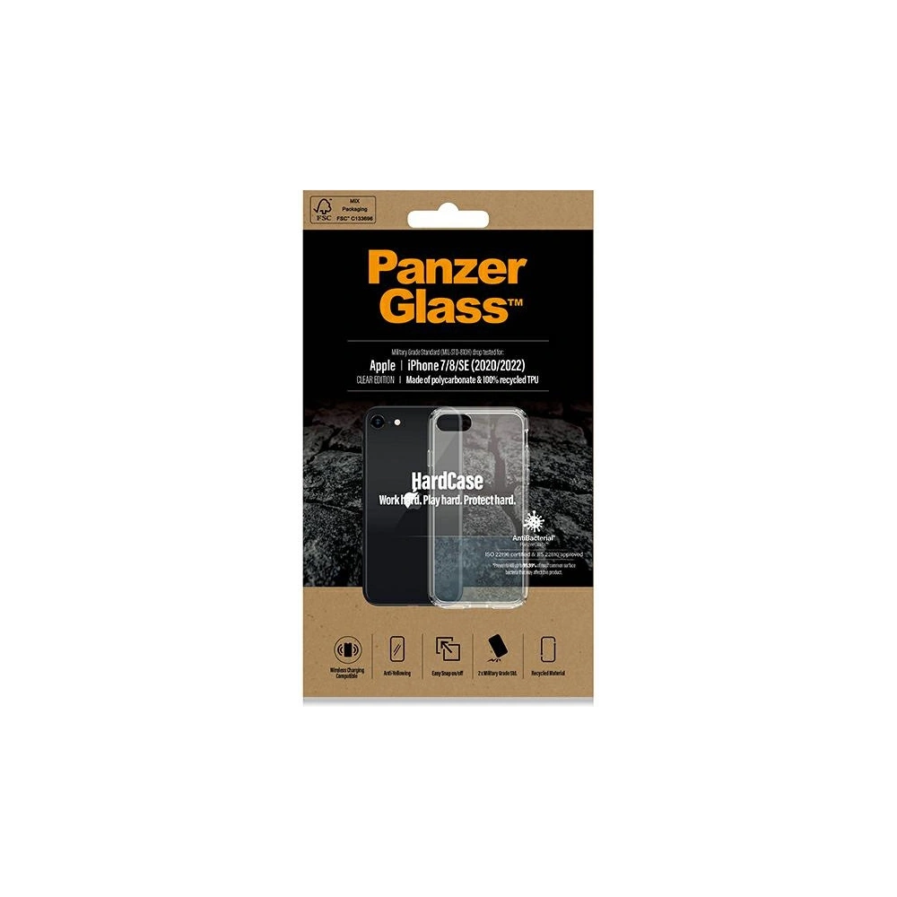 Hurtownia GSM - Etui PanzerGlass HardCase Apple iPhone SE 2022/SE 2020/8/7 Antibakteriální vojenské třídy tangerinové průhledné 0377 - PZG286 - {ean13} - Hurt