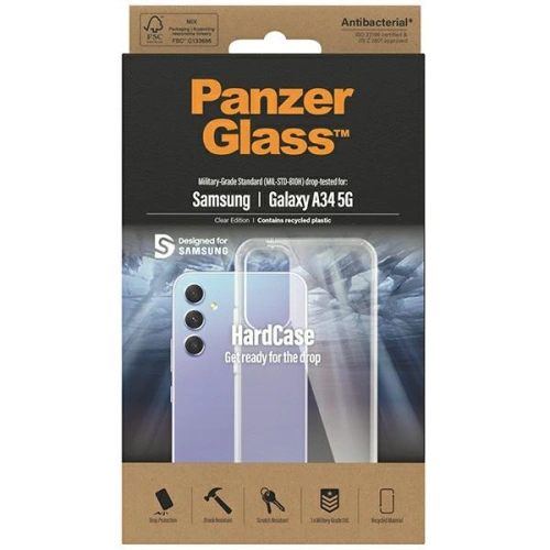 Etui PanzerGlass HardCase Samsung Galaxy A34 5G Antibacterial Military grade clear 0444