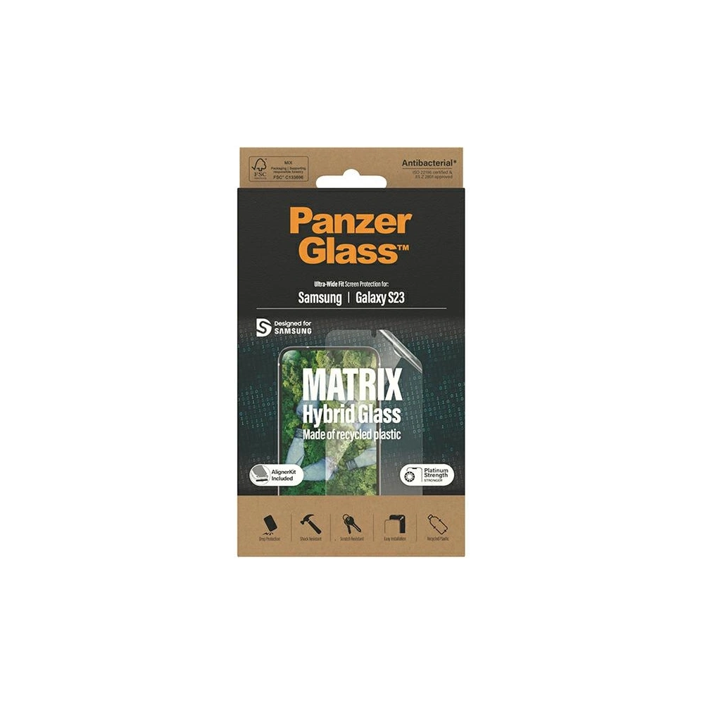 Hurtownia GSM - Hybridní sklo PanzerGlass Matrix Samsung Galaxy S23 Ochrana obrazovky 7318 s pozicionérem - PZG294 - {ean13} - Hurt