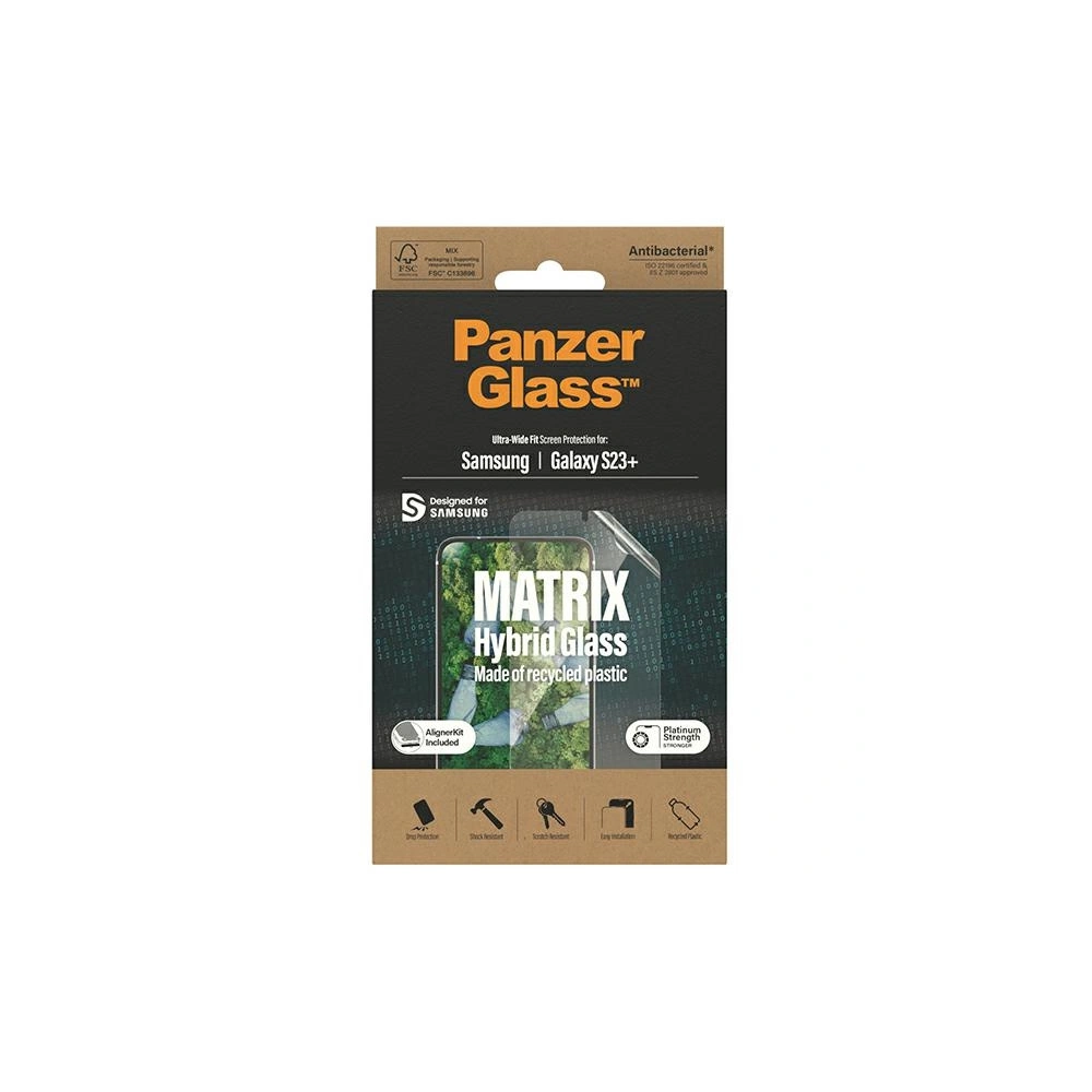 Hibrid de sticlă PanzerGlass Matrix Samsung Galaxy S23+ Plus Protecție pentru Ecran 7319 cu poziționator