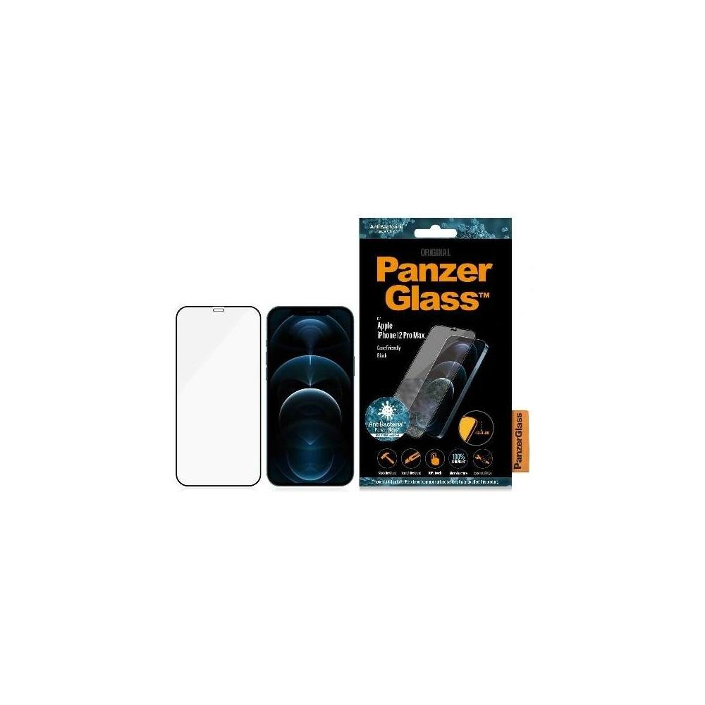 Hurtownia GSM - Szkło hartowane PanzerGlass Pro E2E Super+ Apple iPhone 12 Pro Max Case Friendly AntiBacterial Microfracture czarny/black - PZG302 - {ean13} - Hurt