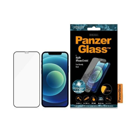 Szkło hartowane PanzerGlass Pro E2E Super+ Apple iPhone 12 mini Case Friendly AntiBacterial MicroFracture czarny/black