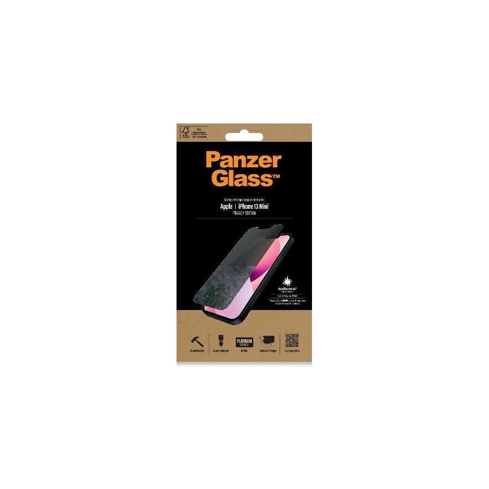 Hurtownia GSM - Gehärtetes Glas PanzerGlass Standard Super+ Apple iPhone 13 mini Datenschutz Antibakteriell P2741 - PZG328 - {ean13} - Hurt