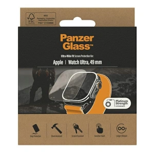 Hurtownia GSM - Edzett üveg PanzerGlass Ultra-Wide Fit Apple Watch Ultra 49mm Képernyővédő Platina Erősség 3680 - PZG336 - {ean13} - Hurt