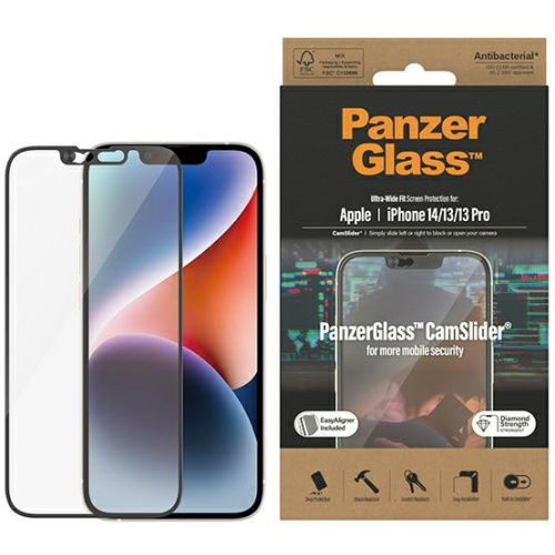 Hurtownia PanzerGlass - 5711724027956 - PZG337 - Szkło hartowane PanzerGlass Ultra-Wide Fit Apple iPhone 14/13/13 Pro Screen Protection CamSlider Antibacterial Easy Aligner Included 2795 - B2B homescreen
