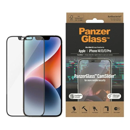 Hurtownia PanzerGlass - 5711724027956 - PZG337 - Szkło hartowane PanzerGlass Ultra-Wide Fit Apple iPhone 14/13/13 Pro Screen Protection CamSlider Antibacterial Easy Aligner Included 2795 - B2B homescreen