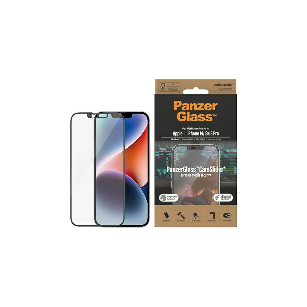 Wholesale PanzerGlass Ultra-Wide Fit Apple iPhone 14/13/13 Pro Screen Protection CamSlider Antibacterial EasyAligner 2795 - PZG337 - {ean13} - Hurt