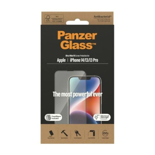 Szkło hartowane PanzerGlass Ultra-Wide Fit Apple iPhone 14/13/13 Pro Privacy Screen Protection Antibacterial Easy Aligner Included P2783