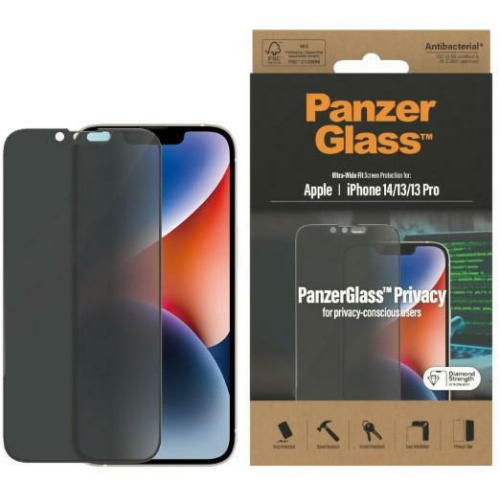 PanzerGlass Distributor - 5711724127717 - PZG339 - PanzerGlass Ultra-Wide Fit Apple iPhone 14/13/13 Pro Privacy Screen Protection Antibacterial P2771 - B2B homescreen