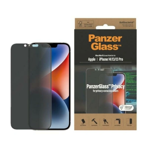 Hurtownia PanzerGlass - 5711724127717 - PZG339 - Szkło hartowane PanzerGlass Ultra-Wide Fit Apple iPhone 14/13/13 Pro Privacy Screen Protection Antibacterial P2771 - B2B homescreen