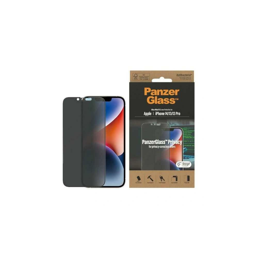 Wholesale PanzerGlass Ultra-Wide Fit Apple iPhone 14/13/13 Pro Privacy Screen Protection Antibacterial P2771 - PZG339 - {ean13} - Hurt