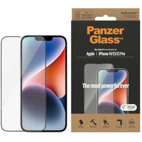 PanzerGlass Distributor - 5711724027710 - PZG340 - PanzerGlass Ultra-Wide Fit Apple iPhone 14/13/13 Pro Screen Protection Antibacterial 2771 - B2B homescreen