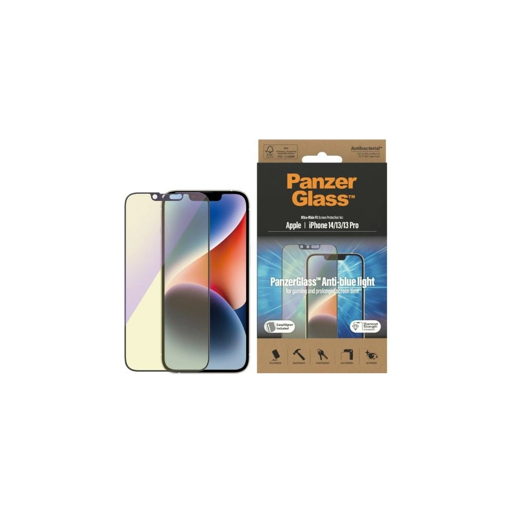 Hurtownia GSM - Szkło hartowane PanzerGlass Ultra-Wide Fit Apple iPhone 14/13/13 Pro Screen Protection Antibacterial Easy Aligner Included Anti-blue light 2791 - PZG342 - {ean13} - Hurt