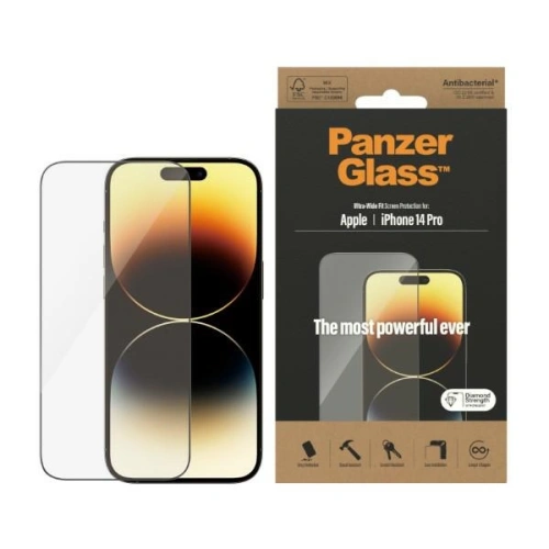 Szkło hartowane PanzerGlass Ultra-Wide Fit Apple iPhone 14 Pro Screen Protection Antibacterial 2772