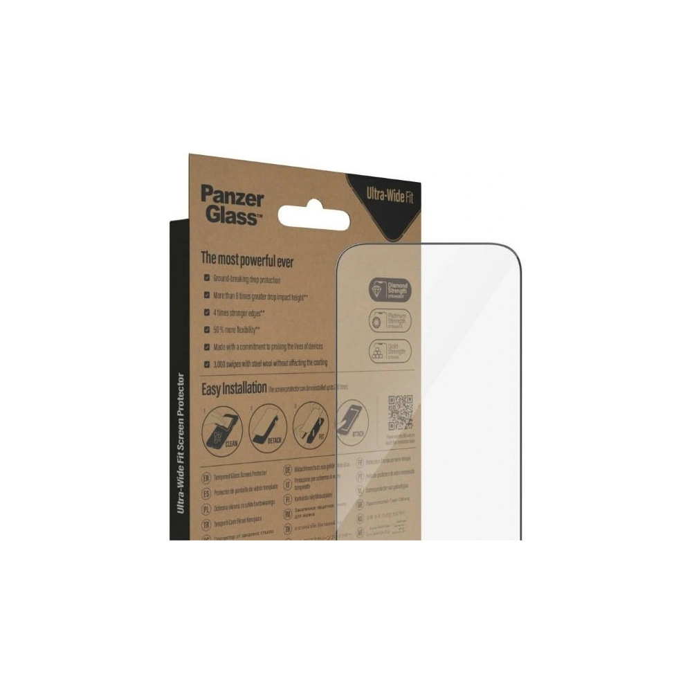 Hurtownia GSM - Sticlă securizată PanzerGlass Ultra-Wide Fit Apple iPhone 14 Pro Protecție pentru Ecran Antibacterian 2772 - PZG346 - {ean13} - Hurt