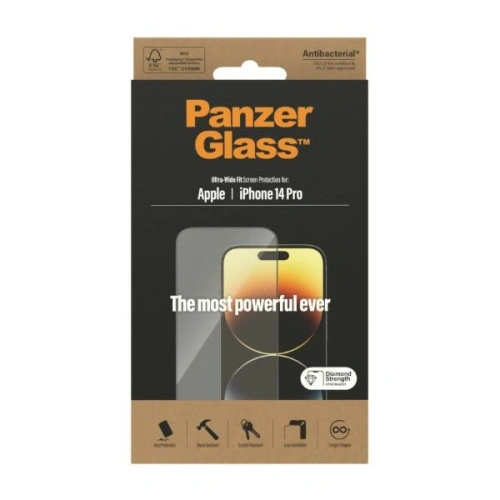 Szkło hartowane PanzerGlass Ultra-Wide Fit Apple iPhone 14 Pro Screen Protection Antibacterial 2772