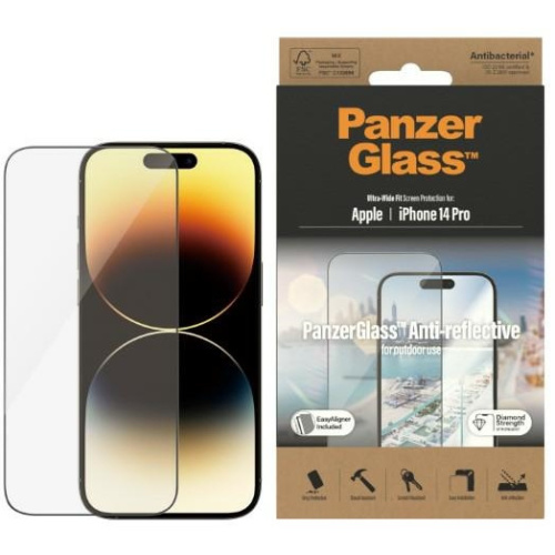 Hurtownia PanzerGlass - 5711724027888 - PZG349 - Szkło hartowane PanzerGlass Ultra-Wide Fit Apple iPhone 14 Pro Screen Protection Anti-reflective Antibacterial Easy Aligner Included 2788 - B2B homescreen
