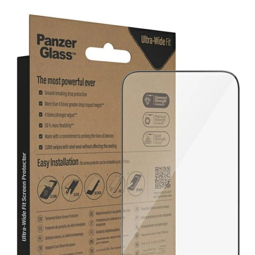 Szkło hartowane PanzerGlass Ultra-Wide Fit Apple iPhone 14 Pro Max Screen Protection Antibacterial Easy Aligner Included 2786