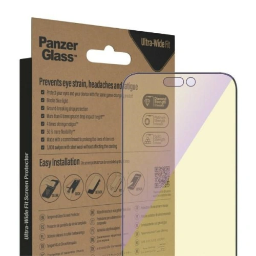 Szkło hartowane PanzerGlass Ultra-Wide Fit Apple iPhone 14 Pro Max Screen Protection Antibacterial Easy Aligner Included Anti-blue light 2794