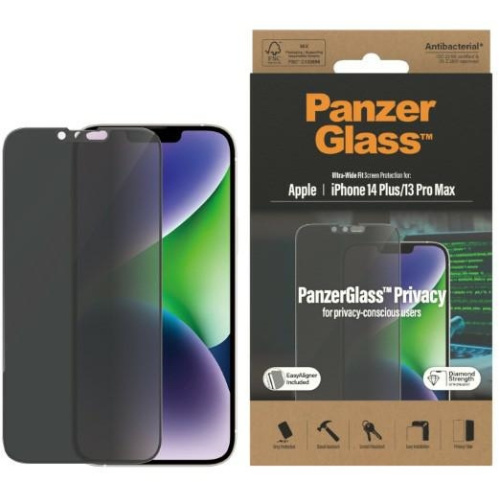 PanzerGlass Distributor - 5711724127854 - PZG356 - PanzerGlass Ultra-Wide Fit Apple iPhone 14 Plus / 15 Plus Privacy Screen Protection Antibacterial EasyAligner P2785 - B2B homescreen