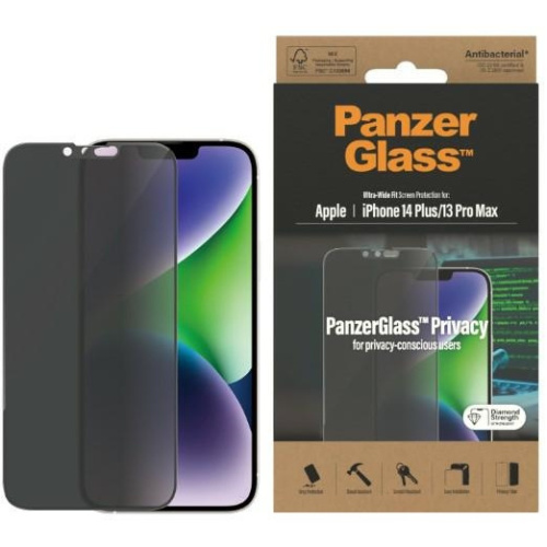Hurtownia PanzerGlass - 5711724127731 - PZG357 - Szkło hartowane PanzerGlass Ultra-Wide Fit Apple iPhone iPhone 14 Plus / 15 Plus Privacy Screen Protection Antibacterial P2773 - B2B homescreen