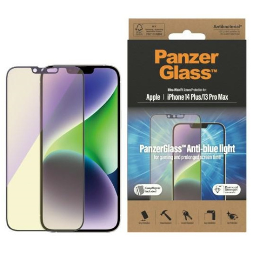 PanzerGlass Distributor - 5711724027932 - PZG360 - PanzerGlass Ultra-Wide Fit Apple iPhone 14 Plus / 15 Plus Screen Protection Antibacterial EasyAligner Anti-blue light 2793 - B2B homescreen