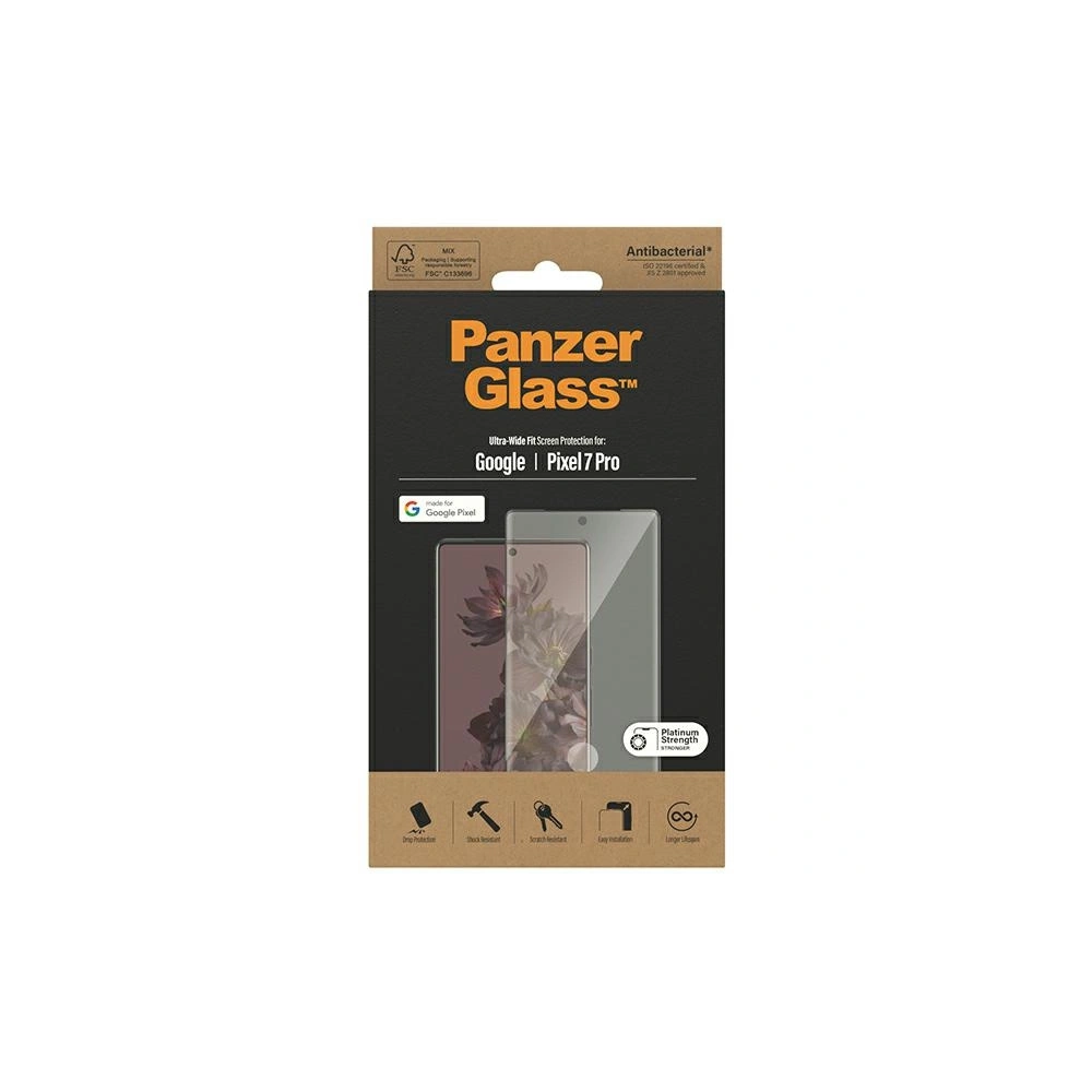 Hurtownia GSM - Sticlă securizată PanzerGlass Ultra-Wide Fit Google Pixel 7 Pro Protecție pentru ecran Antibacteriană negru/black 4773 - PZG364 - {ean13} - Hurt