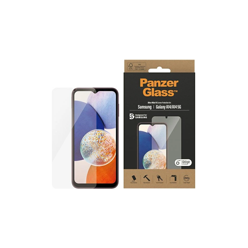 Hurtownia GSM - Sticlă securizată PanzerGlass Ultra-Wide Fit Samsung Galaxy A14 Protecție ecran 7321 - PZG366 - {ean13} - Hurt