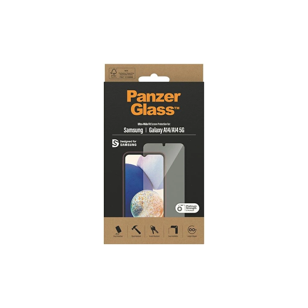 Hurtownia GSM - Sticlă securizată PanzerGlass Ultra-Wide Fit Samsung Galaxy A14 Protecție ecran 7321 - PZG366 - {ean13} - Hurt
