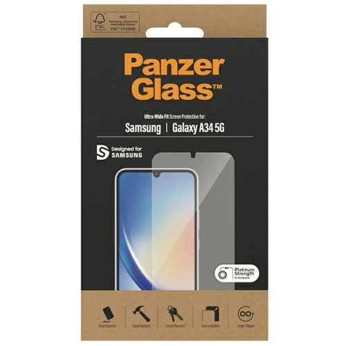 Szkło hartowane PanzerGlass Ultra-Wide Fit Samsung Galaxy A34 5G Screen Protection 7327